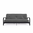 DHP Brax Black Metal Arm Full Size Futon Frame with 6