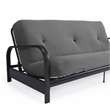 DHP Brax Black Metal Arm Full Size Futon Frame with 6