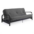 DHP Brax Black Metal Arm Full Size Futon Frame with 6