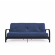 DHP Brax Black Metal Arm Full Size Futon Frame with 6