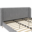 Novogratz Holly Upholstered Wingback Bed Frame King Light Gray Velvet