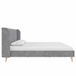 Novogratz Holly Upholstered Wingback Bed Frame King Light Gray Velvet