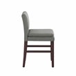 DHP Kent Upholstered Dining Stool Gray Linen with Dark Base