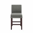 DHP Kent Upholstered Dining Stool Gray Linen with Dark Base