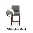 DHP Kent Upholstered Dining Stool Gray Linen with Dark Base