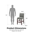 DHP Kent Upholstered Dining Stool Gray Linen with Dark Base