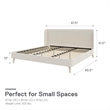 Novogratz Holly Upholstered Wingback Bed Frame King Ivory Velvet