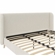Novogratz Holly Upholstered Wingback Bed Frame King Ivory Velvet