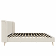 Novogratz Holly Upholstered Wingback Bed Frame King Ivory Velvet