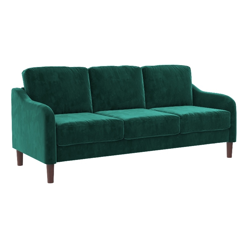 DHP Henson 3-Seater Sofa in Green Velvet