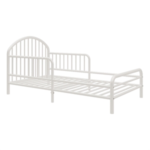 little seeds river metal toddler bed in white