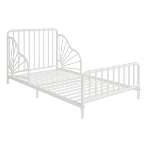 little seeds quinn whimsical metal toddler bed in white