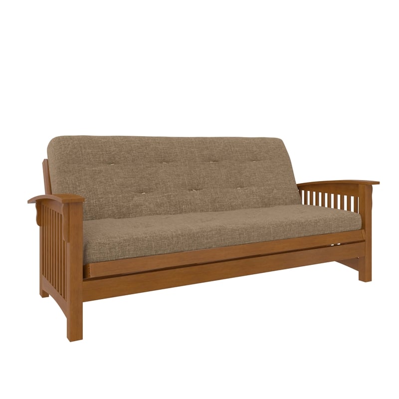 Trule 6-Inch Bonnell Coil Futon Mattress Linen in Full in Tan