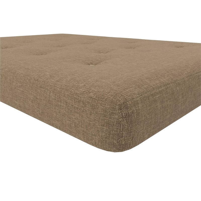 Trule 6-Inch Bonnell Coil Futon Mattress Linen in Full in Tan