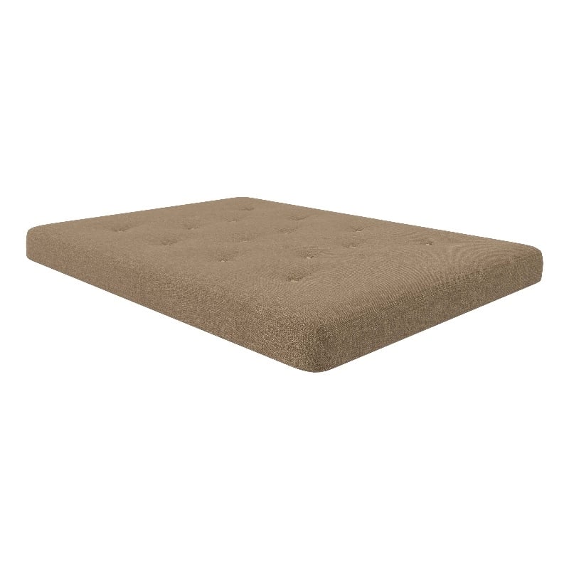Trule 6-Inch Bonnell Coil Futon Mattress Linen in Full in Tan
