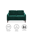 DHP Henson 2-Seater Loveseat Sofa in Green Velvet