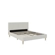 DHP Andrea Tufted Upholstered Full Platform Bed in Gray Linen