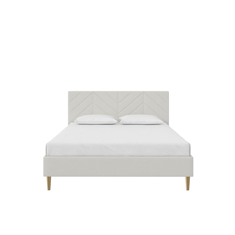 DHP Andrea Tufted Upholstered Full Platform Bed in Gray Linen