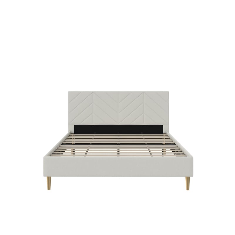 DHP Andrea Tufted Upholstered Queen Platform Bed in Gray Linen