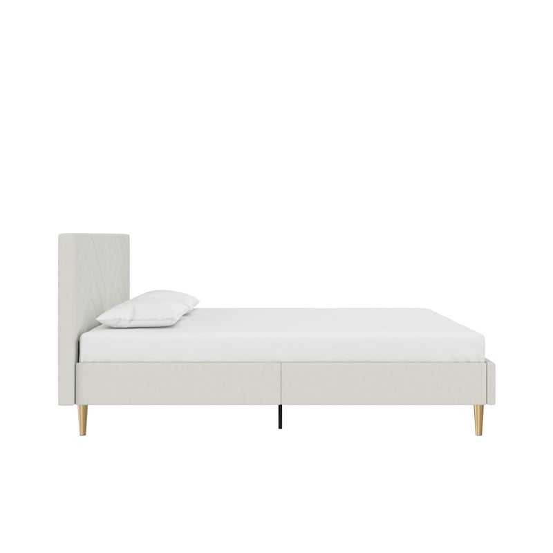 DHP Andrea Tufted Upholstered Queen Platform Bed in Gray Linen