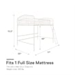 Novogratz Bushwick Metal Full Loft Bed in Off White