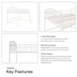Novogratz Bushwick Metal Full Loft Bed in Off White