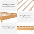 DHP Dacin Wood Queen Size Bed Frame with Upholstered Headboard in Beige Linen