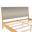 DHP Dacin Wood King Size Bed Frame with Upholstered Headboard in Beige Linen