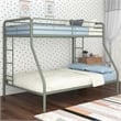 DHP Dusty Twin over Full Metal Bunk Bed with Secured Ladders in Thyme Green