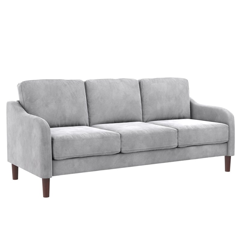 DHP Henson 3-Seater Sofa in Gray Velvet