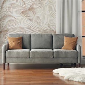 DHP Henson 3-Seater Sofa in Gray Velvet