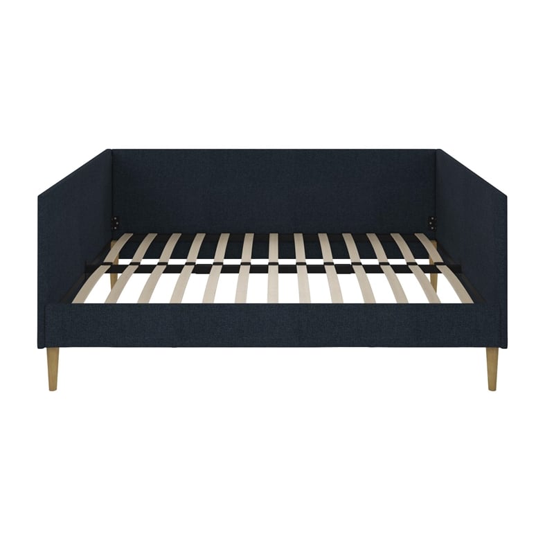 DHP Franklin Mid Century Full Size Upholstered Daybed in Navy Linen