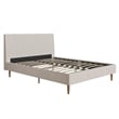 Mr. Kate Daphne Full Upholstered Platform Bed with Headboard in Dark Gray Linen