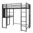 DHP Alana Twin Metal Loft Bed with Desk in Black