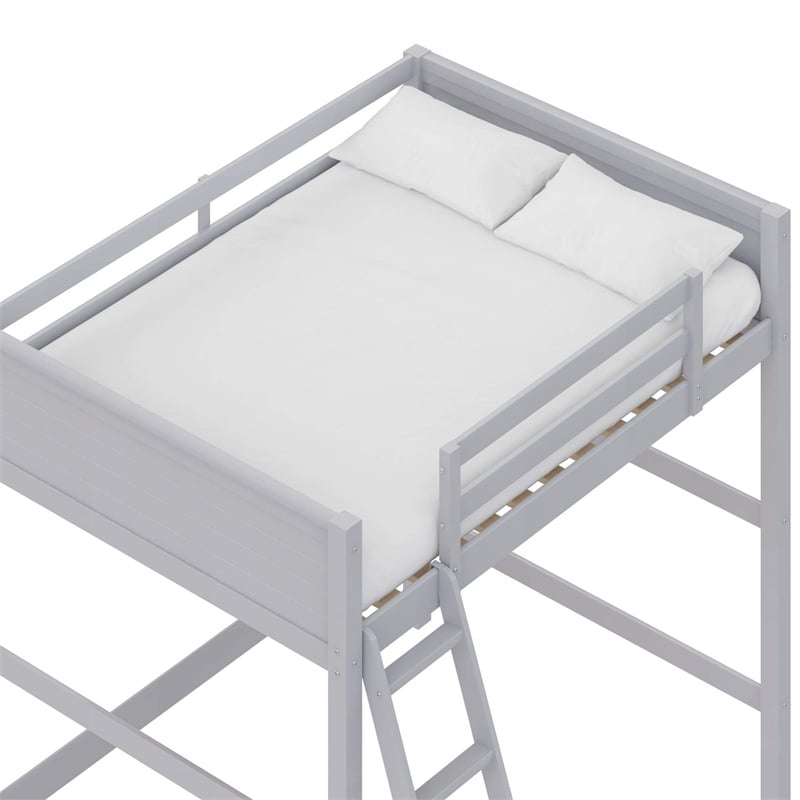 DHP Denver Full Size Loft Bed in Gray