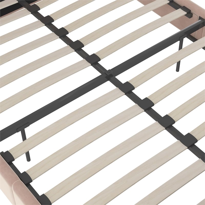 Little Seeds Valentina Full Upholstered Bed in Pink Velvet