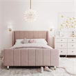 Little Seeds Valentina Full Upholstered Bed in Pink Velvet