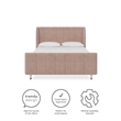Little Seeds Valentina Full Upholstered Bed in Pink Velvet