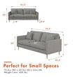 CosmoLiving by Cosmopolitan Highland Sofa with Pillows in Gray Velvet