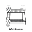 Novogratz Bushwick Twin/Full Metal Bunk Bed in Black