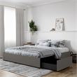 DHP Kristian King Upholstered Platform Bed with Storage in Gray Linen
