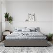 DHP Kristian King Upholstered Platform Bed with Storage in Gray Linen