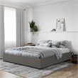 DHP Kristian King Upholstered Platform Bed with Storage in Gray Linen