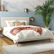 DHP Mr. Kate Daphne Upholstered Linen Fabric Queen Platform Bed in Dark Gray