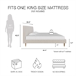 DHP Mr. Kate Daphne Upholstered Velvet & Fabric King Platform Bed in Ivory