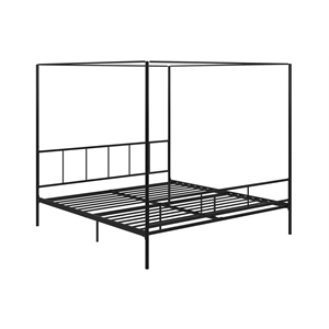 Novogratz Marion Metal Canopy King Platform Bed Frame in Black