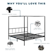 Novogratz Marion Metal Canopy King Platform Bed Frame in Black
