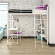 DHP Simona Twin Loft Bed with Desk in White