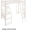 DHP Simona Twin Loft Bed with Desk in White