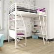 DHP Simona Twin Loft Bed with Desk in White